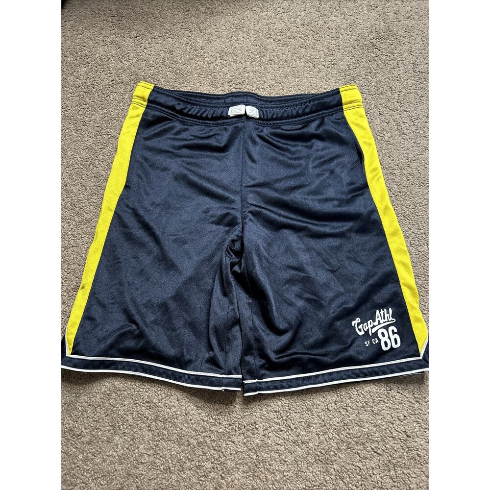 Boy’s Size XL 12 Gap Kids Vintage Navy Blue & Yellow Athletic Shorts